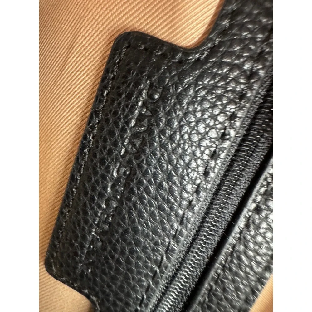 Dana Buchman Handbag Women Medium Black Pebbled Crossbody Tote Silver Chain